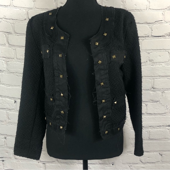 DMBM BLACK COTTON BLEND CROPPED JACKET. Size(XS) - Picture 2 of 14